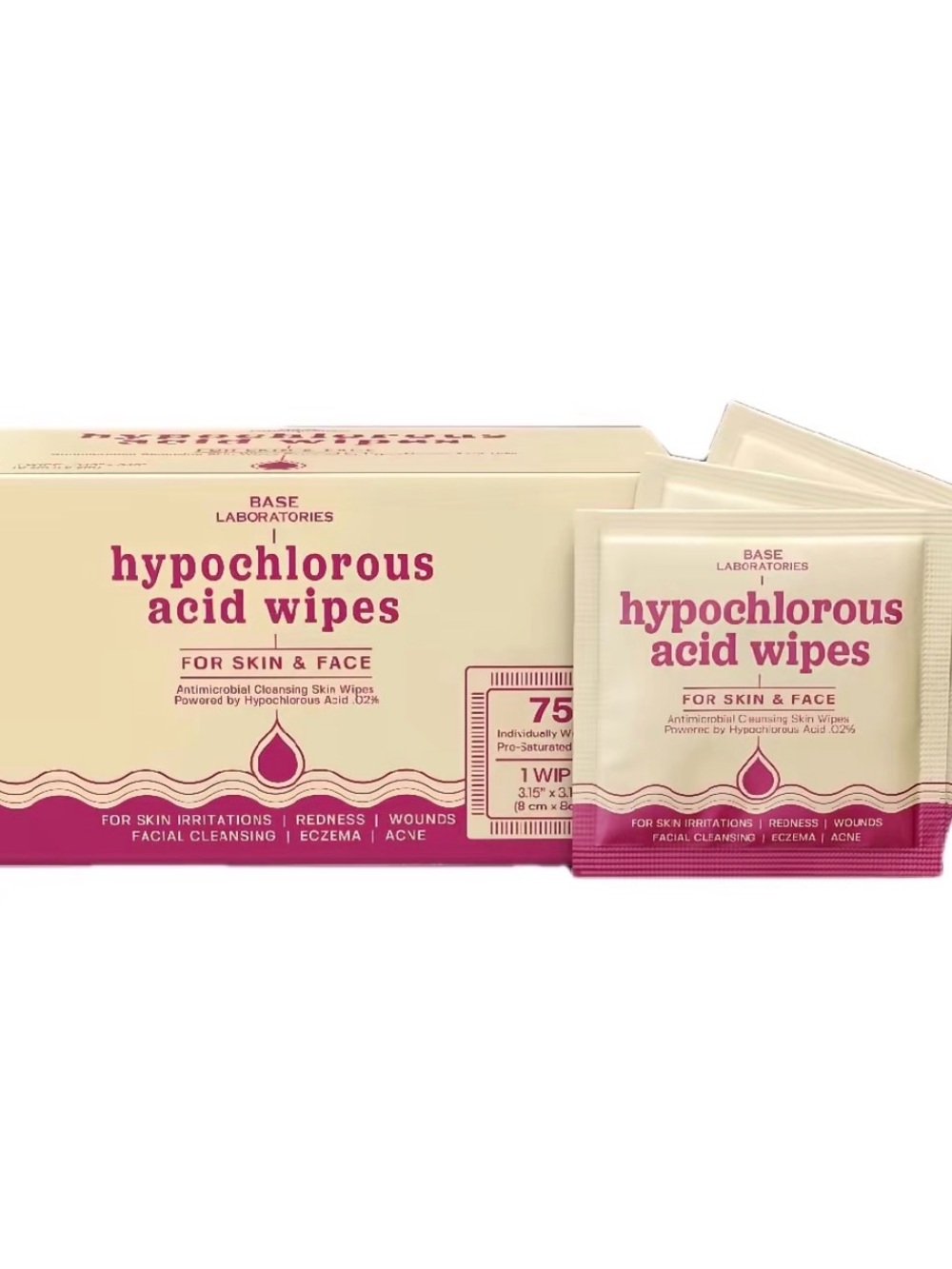 Hypochlorous Acid Wipes - Pink & Cream